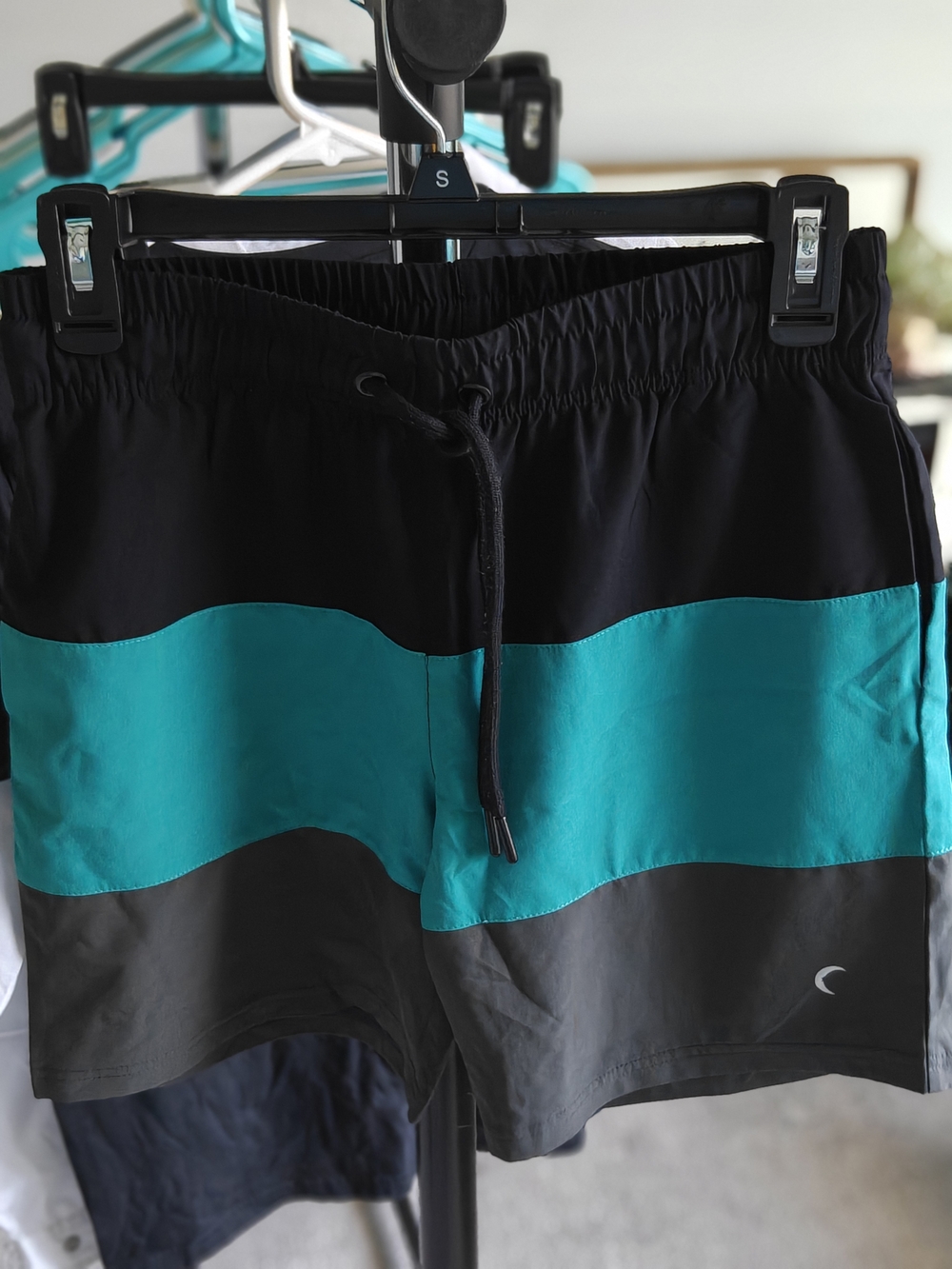 ZYIA Active Black & Teal Performance Shorts